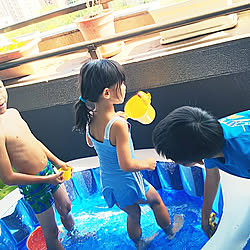 ベランダプールへ給水/ベランダ/プール/水遊び/リノベーション...などのインテリア実例 - 2018-08-18 04:04:20