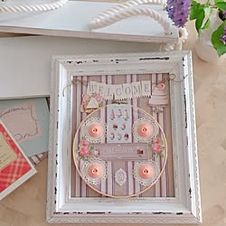 机/刺繍枠/ダイニングテーブル/素敵すぎ便♡/ビンテージ生地...などのインテリア実例 - 2017-07-03 21:03:20