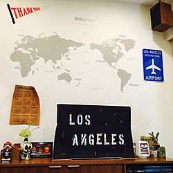 TV周り/World Map/LOS ANGELES好き/TVカバーのインテリア実例 - 2016-07-29 08:37:24