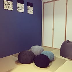 壁/天井/畳の部屋/北欧/プフ風クッション/和室時々寝室です...などのインテリア実例 - 2016-10-15 18:30:16