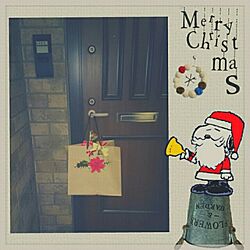 玄関/入り口/2014クリスマス/HAPPY♡/びっくりです。/サンタクロース...などのインテリア実例 - 2015-02-02 15:45:26