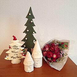棚/クリスマス/ドライフラワー/クリスマスツリー/小さなおうちのインテリア実例 - 2013-11-04 15:51:39