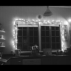 キッチン/間接照明/クリスマスイルミネーション/IKEA/Floating shelfのインテリア実例 - 2015-10-25 19:19:08