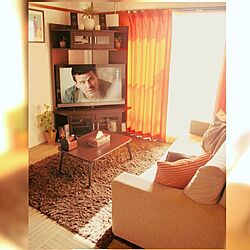 リビング/ORANGE/brown/small HOME/living roomのインテリア実例 - 2016-01-27 16:09:48