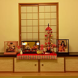 ひな祭り/部屋全体/照明が黄色い…/つるし雛/童人形...などのインテリア実例 - 2017-02-19 18:38:07