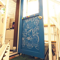 玄関/入り口/黒板塗料/DIY/壁紙屋本舗のインテリア実例 - 2016-11-25 13:23:14