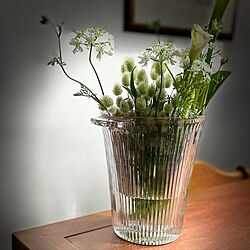 白い花/ガラスの花器/逢/春/植物のある暮らし...などのインテリア実例 - 2021-04-15 20:56:44
