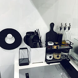 キッチン/sarasa design store/キッチン収納/白黒グレー/モノトーンインテリア...などのインテリア実例 - 2019-06-14 11:32:38