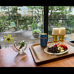 ビールグラス/ビール/ガラスの花器/シンボルツリー/庭リビング...などのインテリア実例 - 2021-05-08 06:46:36