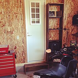 バイクガレージ製作しました。/ガレージ/男前/DIY/ハンドメイドのインテリア実例 - 2015-05-31 06:14:03