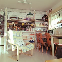 部屋全体/300円SHOP/両面時計/ショーケースDIY/吊るしバナナ...などのインテリア実例 - 2017-01-05 07:55:21