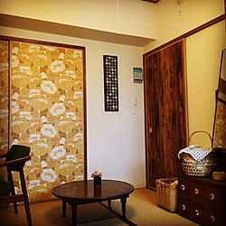 部屋全体/ヴィンテージ壁紙/襖貼り替え/賃貸でも諦めない！/いろいろなインテリアが好き...などのインテリア実例 - 2016-06-12 07:31:04