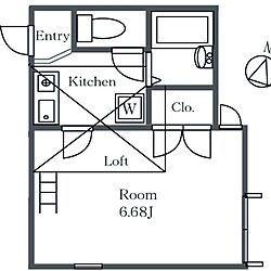 部屋全体/間取り図/1K/ひとり暮らし/ロフトのある部屋のインテリア実例 - 2017-04-12 23:39:11