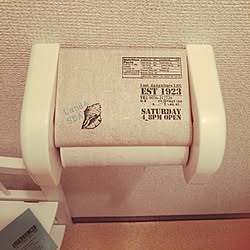 バス/トイレ/トイレットペーパーホルダー/転写シール/築20年以上/100均...などのインテリア実例 - 2015-09-01 20:22:39