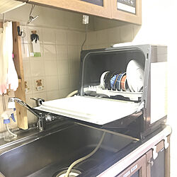 DIY/檜板/置き型食洗機/キッチンのインテリア実例 - 2020-12-17 14:23:24