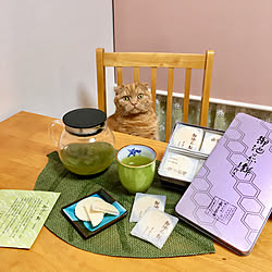 有田焼湯呑み/猫茶会/ダイソーランチョンマット/器/みて頂き有難うございます(^^)...などのインテリア実例 - 2022-04-29 14:58:53