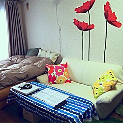 ベッド周り/IKEA/marimekko/北欧/一人暮らし...などのインテリア実例 - 2014-01-07 20:13:05
