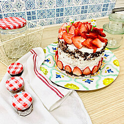 イチゴのケーキ/手作りケーキ/息子誕生日/キッチンのインテリア実例 - 2022-03-26 10:08:03