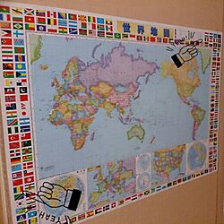リビング/世界地図/100均/地図/国旗...などのインテリア実例 - 2016-10-27 20:33:36