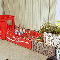 玄関/入り口/アメリカン雑貨/植物/コカコーラ/コカ・コーラの瓶...などのインテリア実例 - 2016-08-12 07:37:23