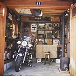 部屋全体/セルフビルド/バイクガレージ/インダストリアル/ガレージ...などのインテリア実例 - 2016-12-05 18:11:16