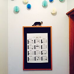 バス/トイレ/カレンダー自作/白黒猫/ハニカムボール/DIYのインテリア実例 - 2015-12-20 18:31:37