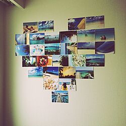 壁/天井/青い海/旅行の思い出/ハート/写真を壁にディスプレイのインテリア実例 - 2016-04-05 13:51:32