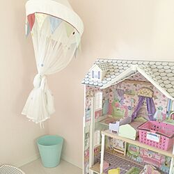 ベッド周り/子供の頃に憧れたピンクの部屋を実現❤︎/クロスはベビーピンク/IKEAのインテリア実例 - 2015-06-29 17:37:42