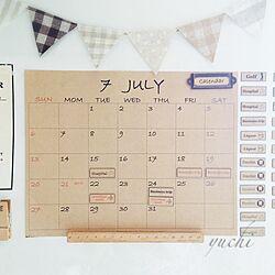 キッチン/カレンダー作り/セリア/ガーランド/DIY...などのインテリア実例 - 2014-07-13 07:25:21