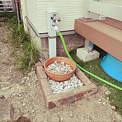 レンガ/立水栓の水受け/立水栓/水道回り/庭のインテリア実例 - 2021-10-07 19:02:24