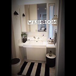 バス/トイレ/washroom/モノトーン/CUBE/観葉植物...などのインテリア実例 - 2016-07-26 19:17:34