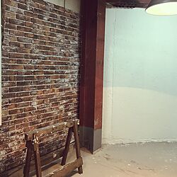 壁/天井/漆喰壁DIY/レンガタイル/DIYのインテリア実例 - 2016-11-27 18:56:45