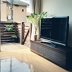 部屋全体/テレビ台/リゾート風/ウォールナット家具/観葉植物...などのインテリア実例 - 2015-10-03 10:31:05