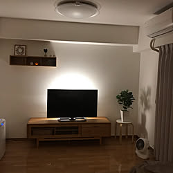 ライトアップ/壁に付けられる家具/テレビボード/バーズワーズ/マンションインテリア...などのインテリア実例 - 2019-10-18 23:21:29