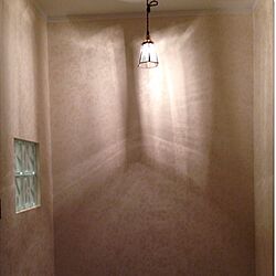 ベッド周り/寝室/ガラスブロック/花柄壁紙/照明のインテリア実例 - 2013-10-25 14:11:50