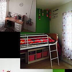 子供部屋/IKEA/アクタス/ステッカー/アクセントクロス...などのインテリア実例 - 2014-12-23 12:00:39