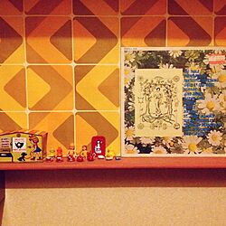 壁/天井/食玩/ブリキのおもちゃ/レコード/ヴィンテージ壁紙のインテリア実例 - 2015-09-17 07:53:00