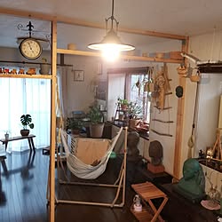 部屋全体/秋のくつろぎ時間/自立式3WAYハンモック&チェア/観葉植物のある暮らし/ペンダントライト...などのインテリア実例 - 2023-10-15 17:26:21