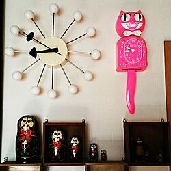壁/天井/壁面ディスプレイ/kit-cat clock/時計/ネルソンクロック...などのインテリア実例 - 2017-03-23 23:27:39