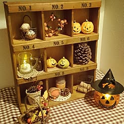 玄関/入り口/ハロウィン/ハロウィン雑貨/雑貨/9マスシェルフ...などのインテリア実例 - 2015-10-05 12:54:00