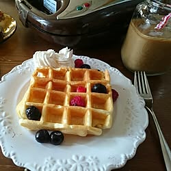 キッチン/vitantonioのワッフルメーカー/おうちcafe/いいね&フォローありがとうございます☆/ホットケーキmixで簡単ワッフルのインテリア実例 - 2015-08-24 15:22:51