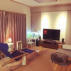 部屋全体/テレビ/マンション暮らし/飛騨産業のソファー/水槽のある部屋...などのインテリア実例 - 2017-03-14 20:11:33