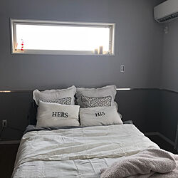 ベッド周り/寝室の壁/寝室/グレーインテリア/グレー壁紙のインテリア実例 - 2018-03-25 22:19:51