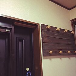 玄関/入り口/帽子掛け/スノコ/カフェ風のインテリア実例 - 2017-07-07 00:18:51