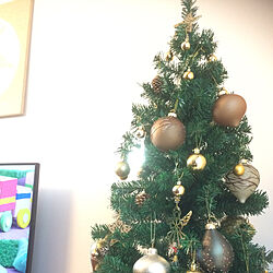 リビング/クリスマスツリー150cm/クリスマスオーナメント/クリスマスツリー/ゴールド好き...などのインテリア実例 - 2017-11-01 16:15:37