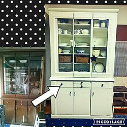 キッチン/食器棚リメイク/ペイントリメイク/大きな食器棚/白い食器棚のインテリア実例 - 2016-12-15 12:34:34