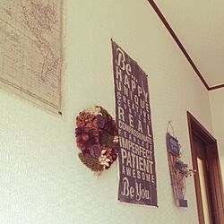 壁/天井/地図ポスター/バスロールサイン風。/リース/AYUMiさん♪のインテリア実例 - 2014-11-13 10:12:14