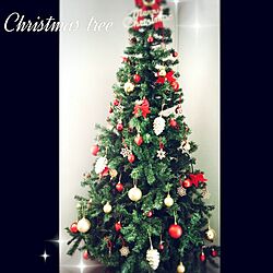リビング/クリスマス/クリスマスツリー180cm/ニトリのヌードツリー/オーナメントは赤とゴールド...などのインテリア実例 - 2015-11-26 12:53:11