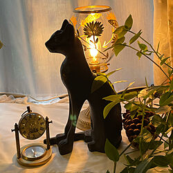 エジプトの猫/好きな物に囲まれて/灯りのある暮らし/臨書中です。/心地良い暮らし...などのインテリア実例 - 2021-05-24 17:09:02