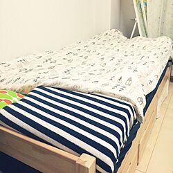 ベッド周り/IKEA/一人暮らし/狭い部屋/1K...などのインテリア実例 - 2015-06-09 21:50:09